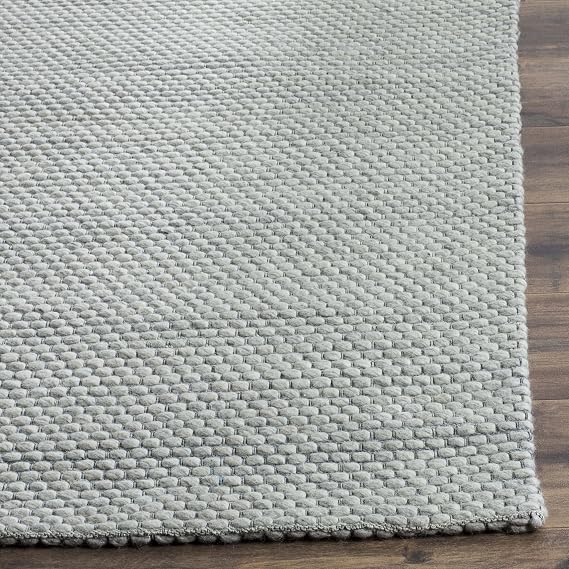 SAFAVIEH Natura Collection Area Rug - 9' x 12', Grey, Handmade Wool, Ideal for High Traffic Areas in Living Room, Bedroom (NAT801C)