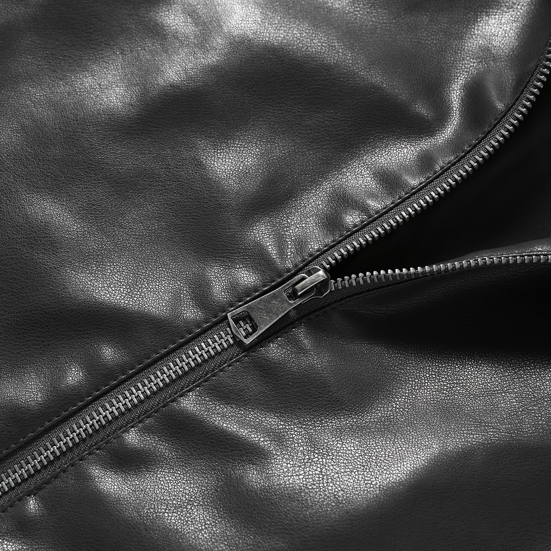 Allthemen Hombre Chaqueta De Cuero Sintético Con Cremallera Para De Estilo Aviador Retro Clásico De Transición