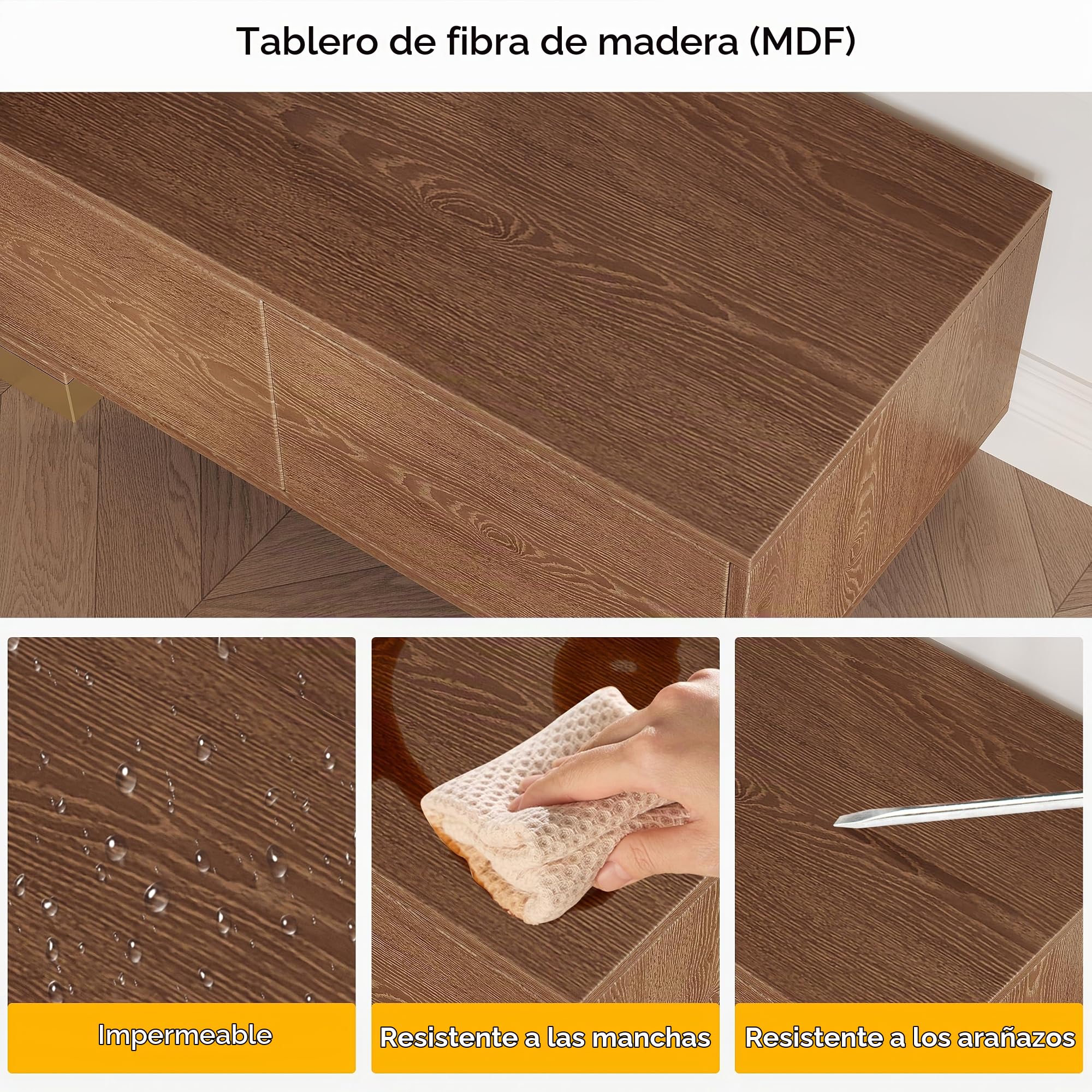 Homary Mueble TV Extensible para TVs de 65-85 Pulgadas (Nogal)