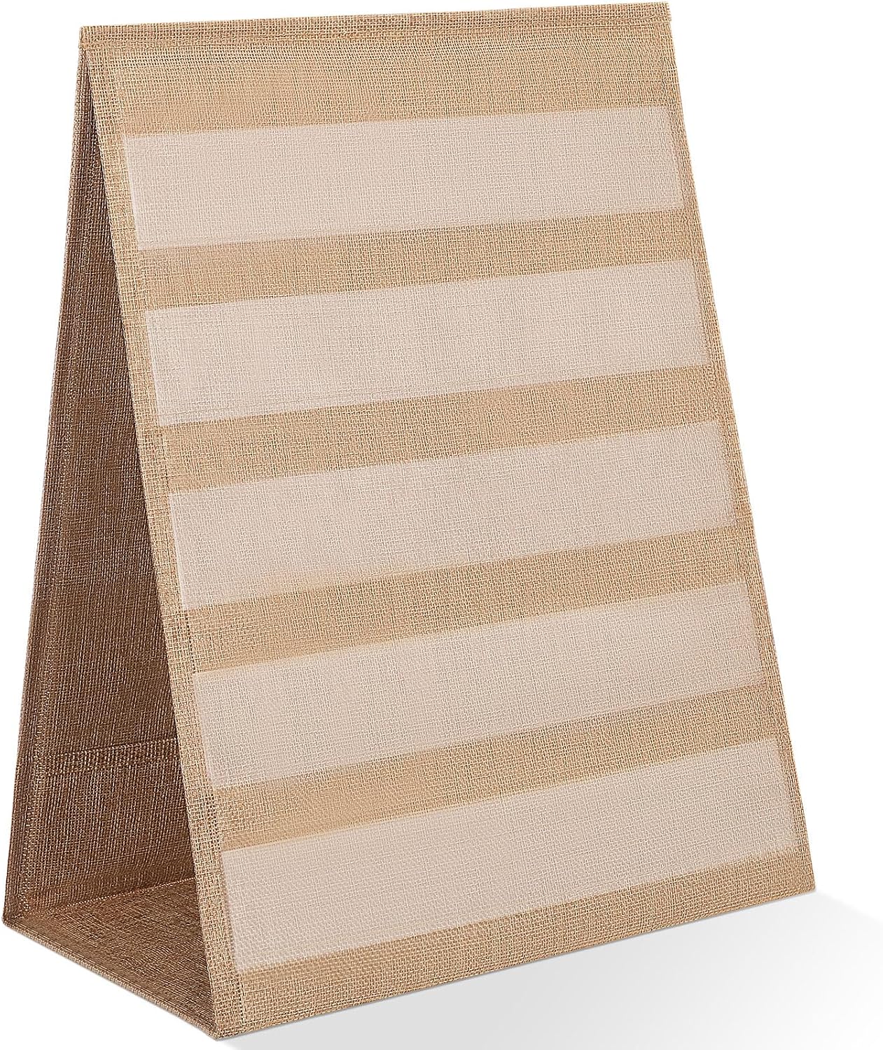 Motipuns 2 Pack Burlap Pocket Chart for Classroom, 17 x 13 Inches Farmhouse Desktop Pocket Chart Double Sided Tabletop Stand Decor for Teacher Homeschoolers Aids in Teaching