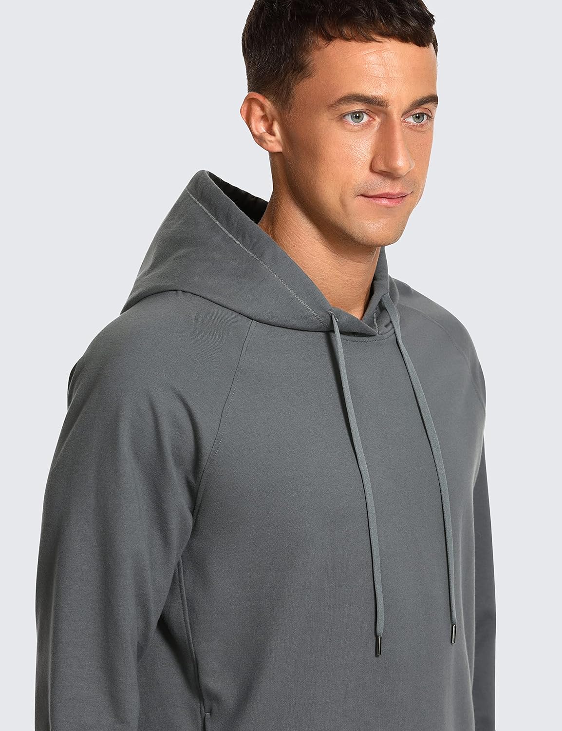 CRZ YOGA Hoodies for Men French Terry Hooded Sweatshirts Workout Athletic Casual Pullover Tops with Pocket - Image 4