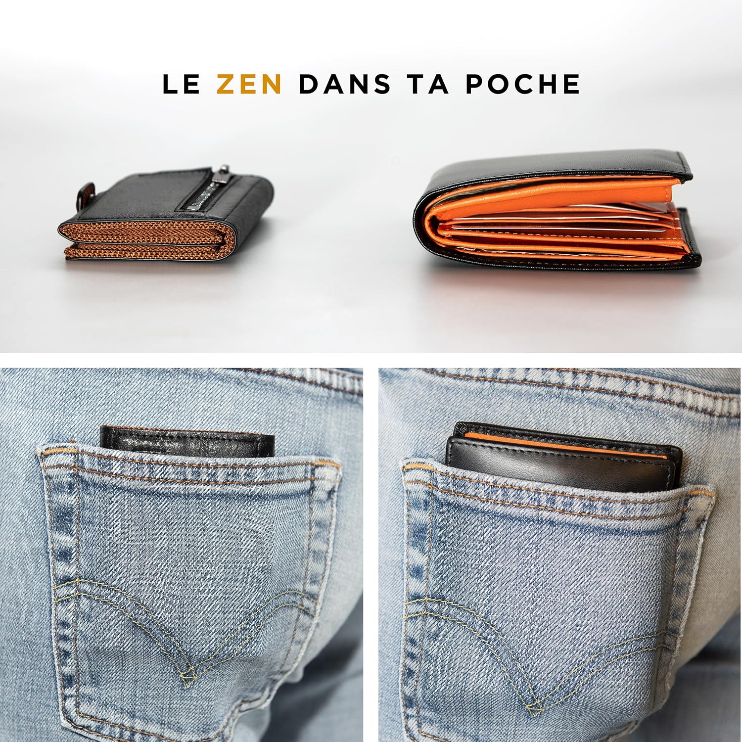 Porte-Cartes Bancaire GUGGIARI® - RFID Bloqué - Portefeuille Minimaliste Avec Porte-Monnaie - Homme Femme
