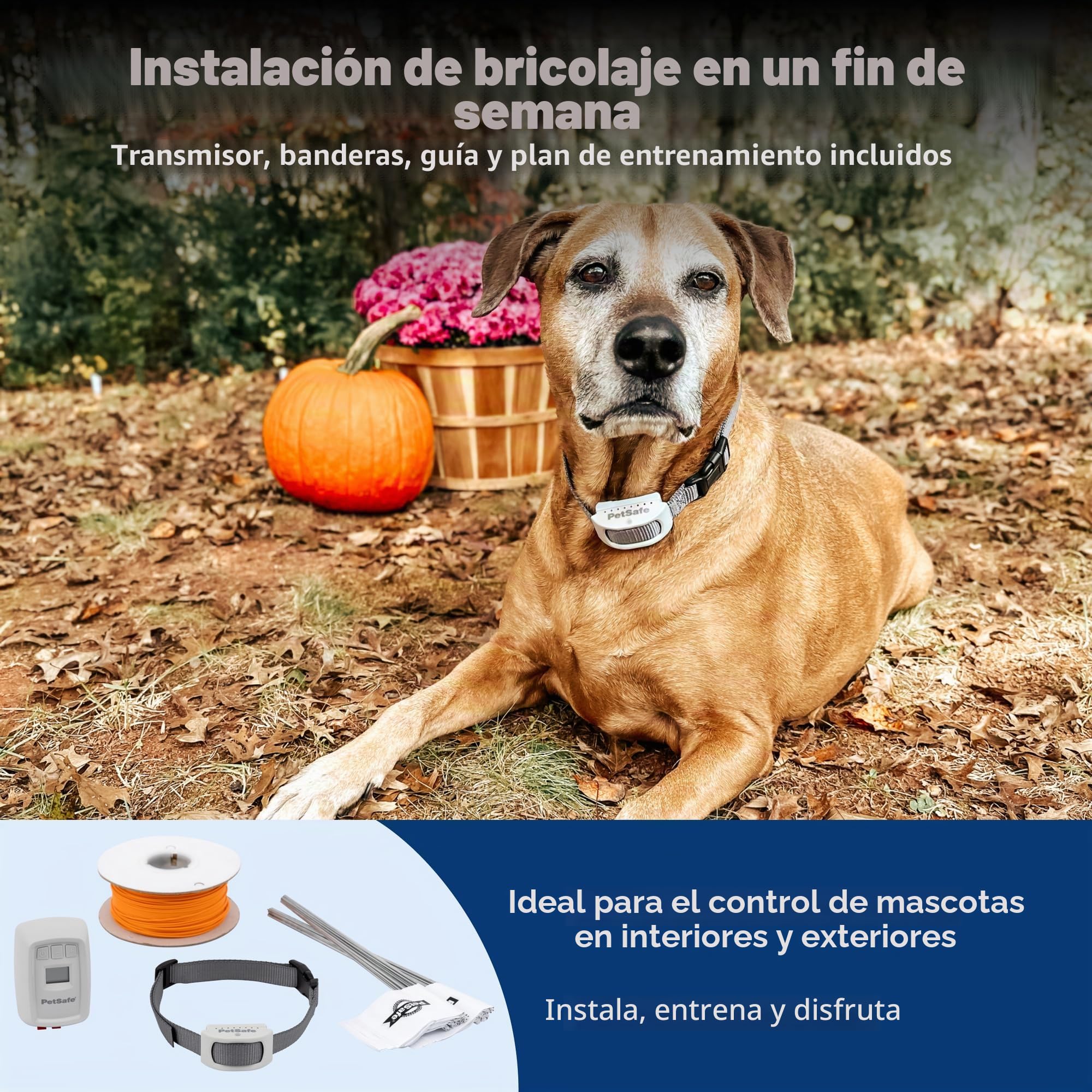 PetSafe Valla clásica en el Suelo para Perros y Gatos – de The Parent Company de la Marca Invisible Fence – Incluye 500 pies de Alambre – Cobertura expandible hasta 5 Acres