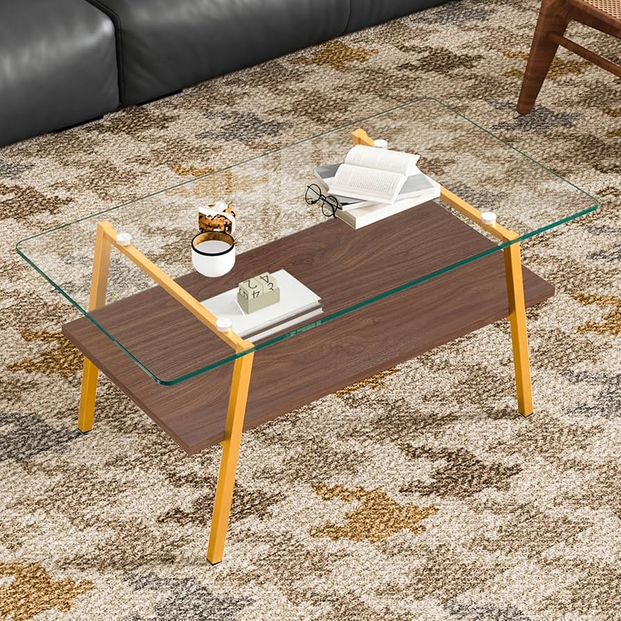 Amazon.co.jp: ローテーブル モダン長方形コーヒーテーブル 強化