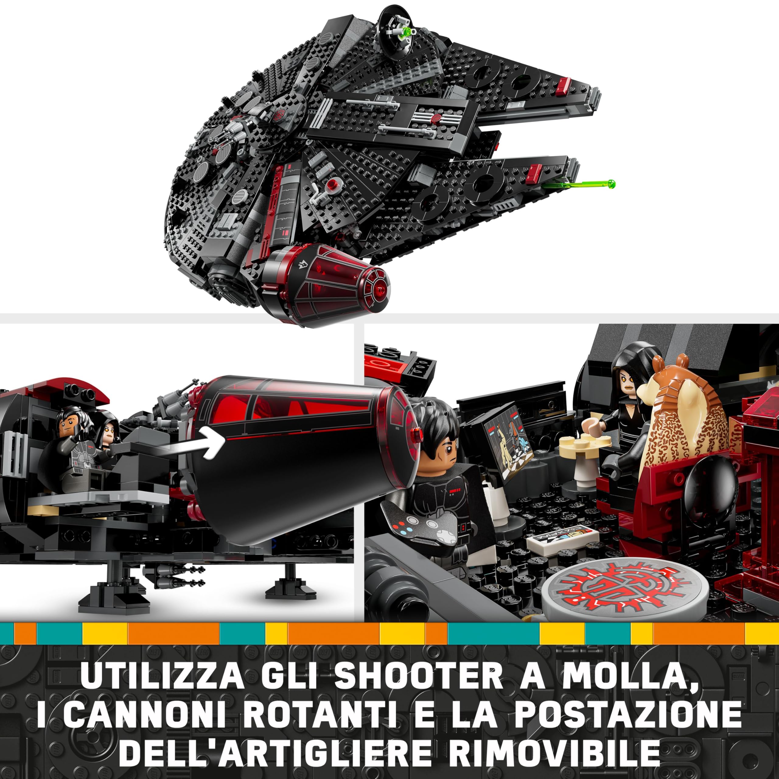 LEGO Star Wars 75389 Dark Falcon - Astronave Giocattolo da Costruire - Set per il Gioco e per l'Esposizione con Shooter, Cannoni e 6 Minifigure Incluso C-3PO - Regalo per Bambini e Fan da 10 Anni