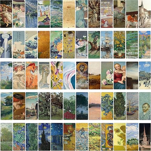 Miniatura 2 de Marcadores estéticos para amantes de los libros, 60 marcadores de libros de obras de arte para mujeres y hombres, marcadores a granel de doble cara