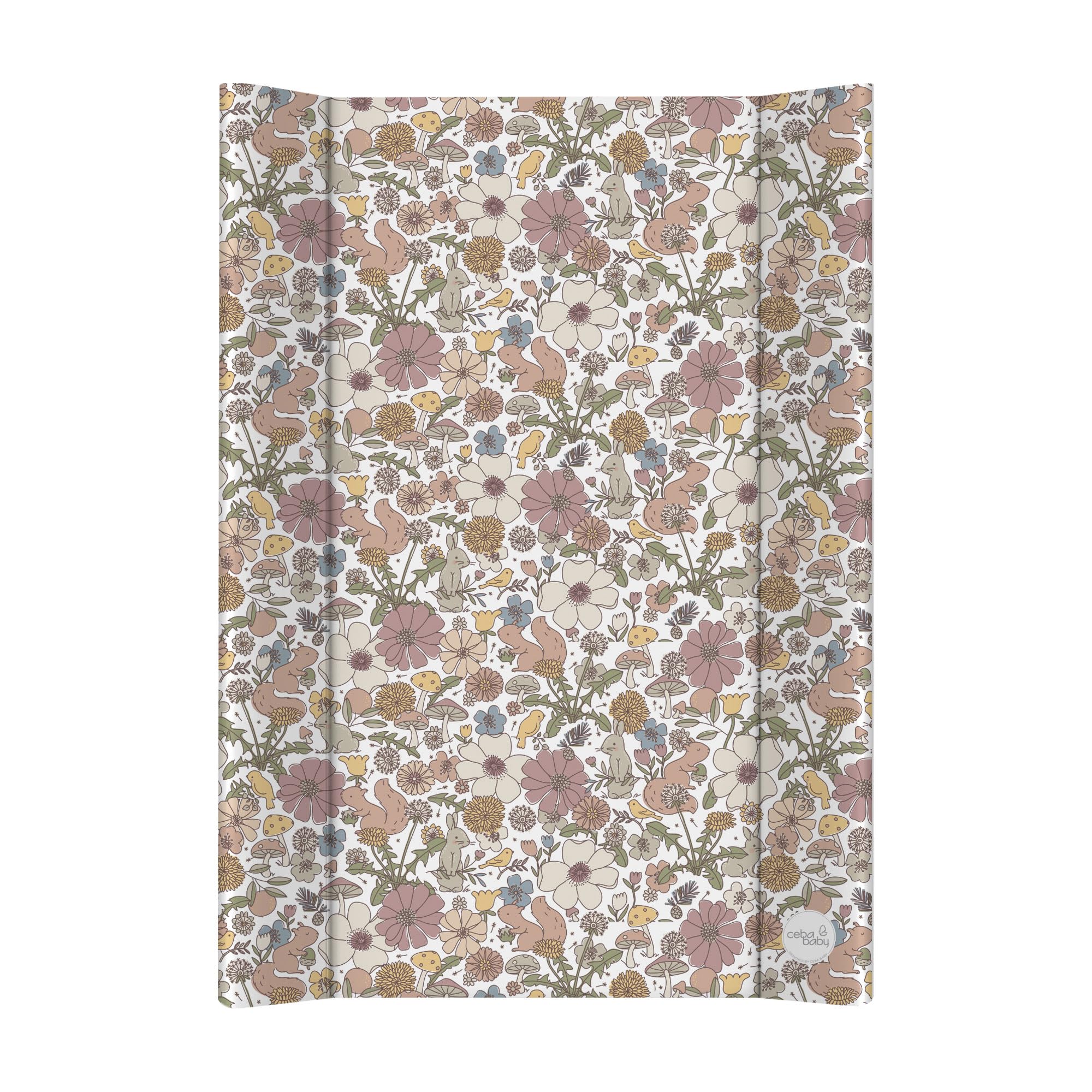 Ceba Baby® Wickelauflage Wickelunterlage - 2 Keil Wickelmulde fürs Babybett 70x50 cm - Wickeltischauflage mit OEKO-TEX® Standard 100 - Made in EU - Wasserdicht und Abwaschbar - Garten
