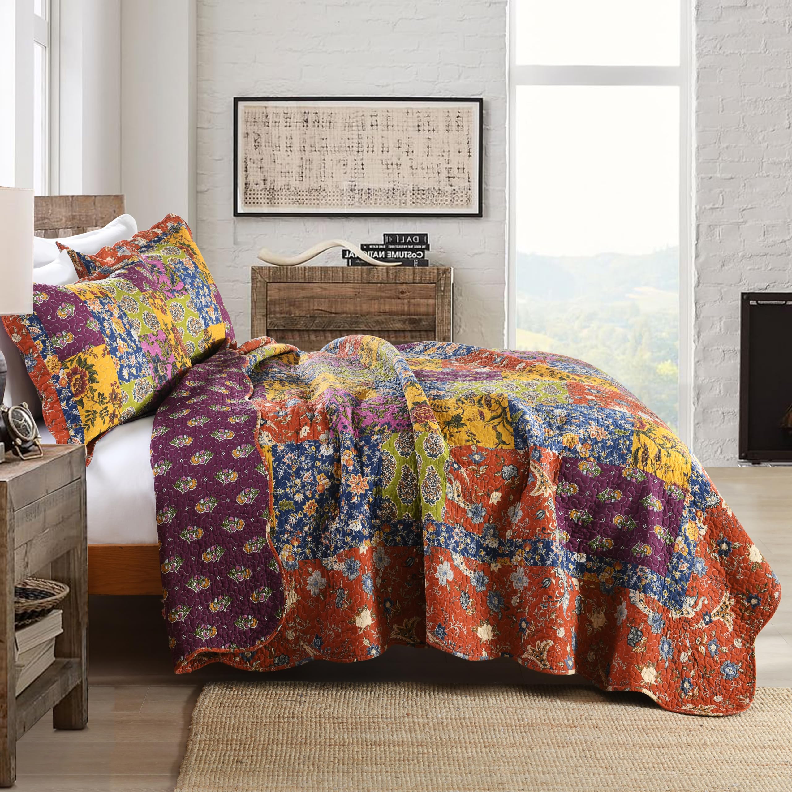 Elart Bettüberwurf Set - Elegante Tagesdecke Mit Gemustertem Chenille Stoff