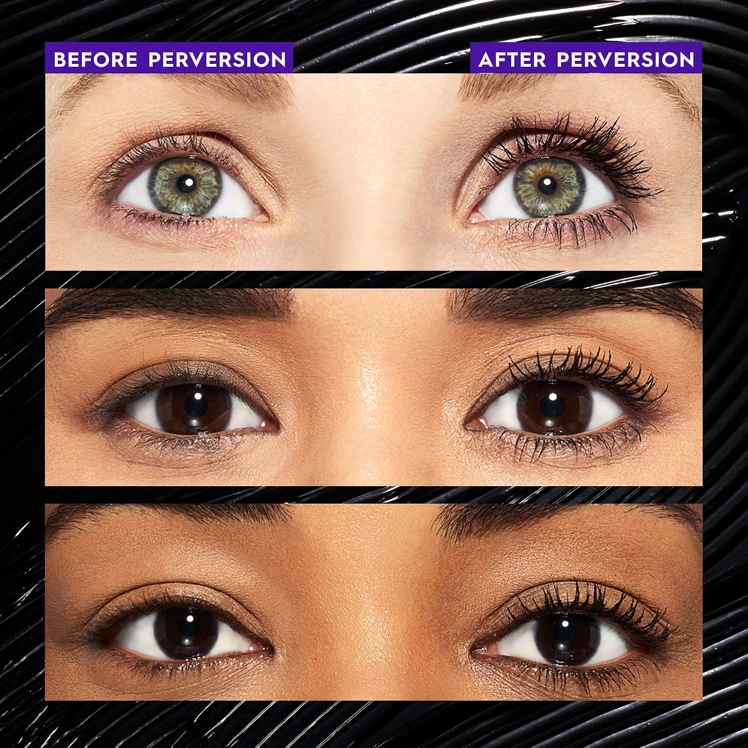 Urban Decay Perversion Waterproof Volumizing Mascara - Lengthening + Lifting Eye Makeup - for Bold, Buildable, False-Lash Look - with Proteins & Amino Acids to Support Eyelash Growth – Intense Black
