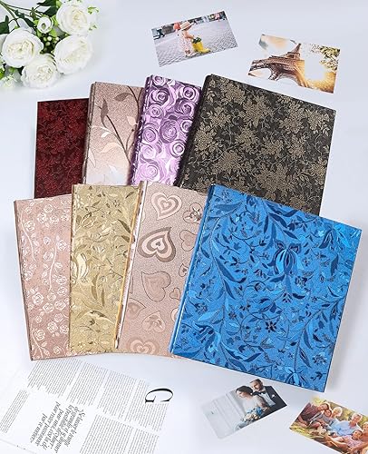 Miniatura 7 de RECUTMS Álbum de fotos de 4 x 6 pulgadas, 600 fotos, cubierta de piel, página blanca, libro de imágenes de capacidad extra grande con 600 bolsillos