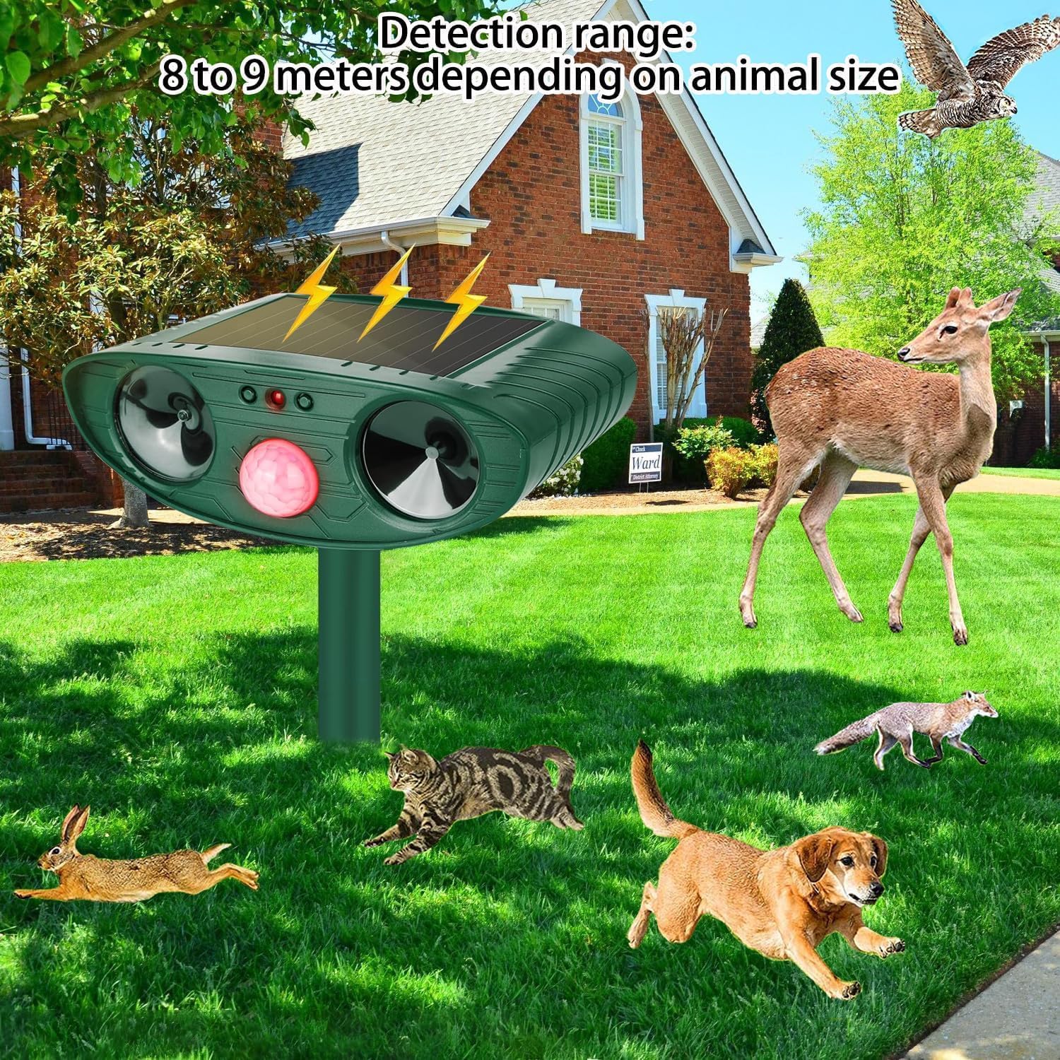 Katzenschreck Garten Ultraschall Solar Tiervertreiber, Animal Scarer BY1