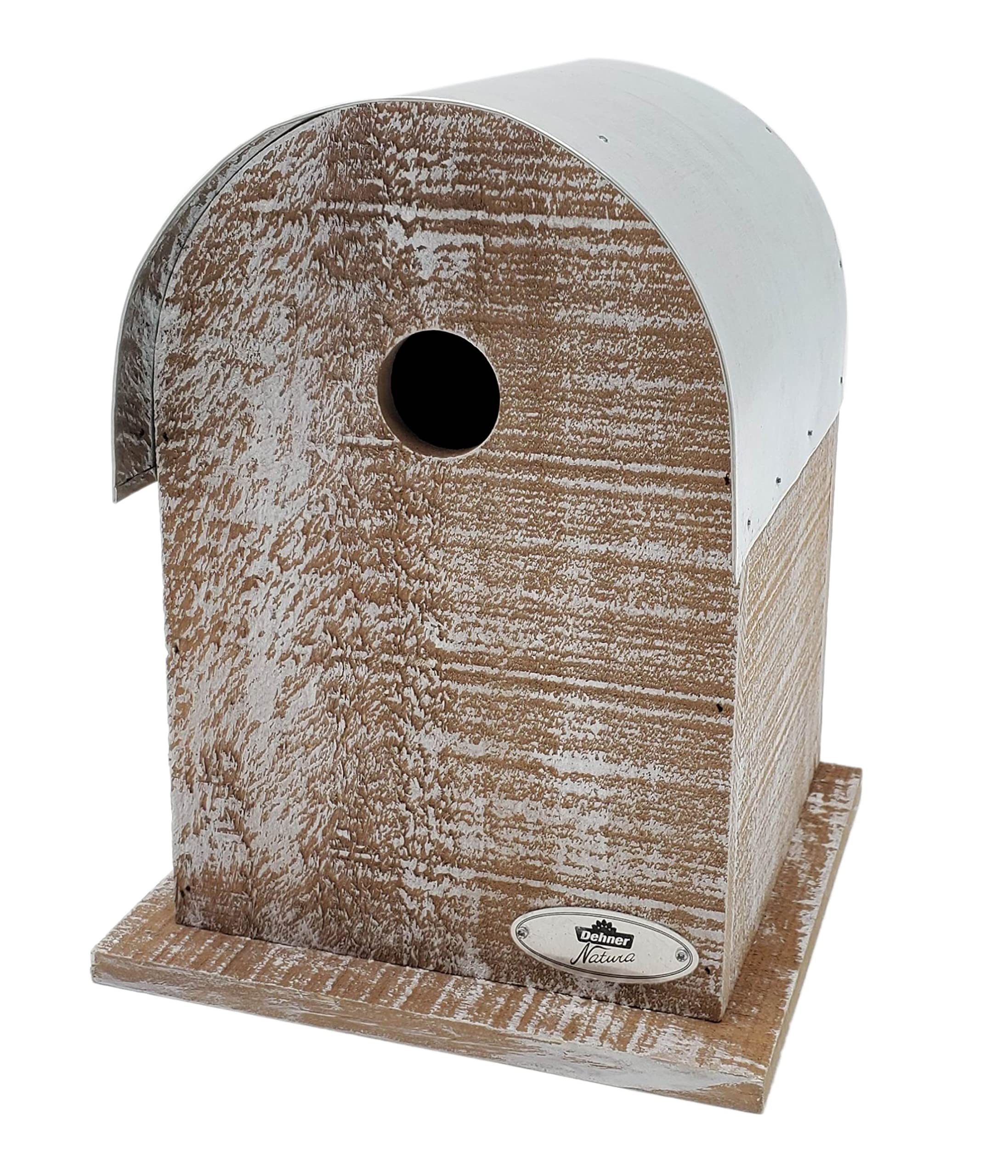 Dehner Natura Malta Wild Bird Nesting Box for Hanging, Approx. 18.5 x 25 x 18.5 cm, Pine Wood Sheet, Brown