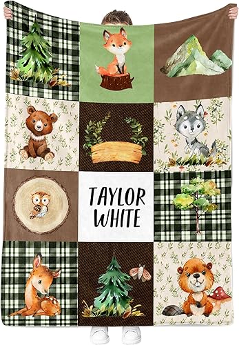 Miniatura 47 de MDPrints - Mantas de bebé personalizadas de vaca para niños, manta personalizada con nombre de bebé, regalo personalizado para recién nacido, Vaca