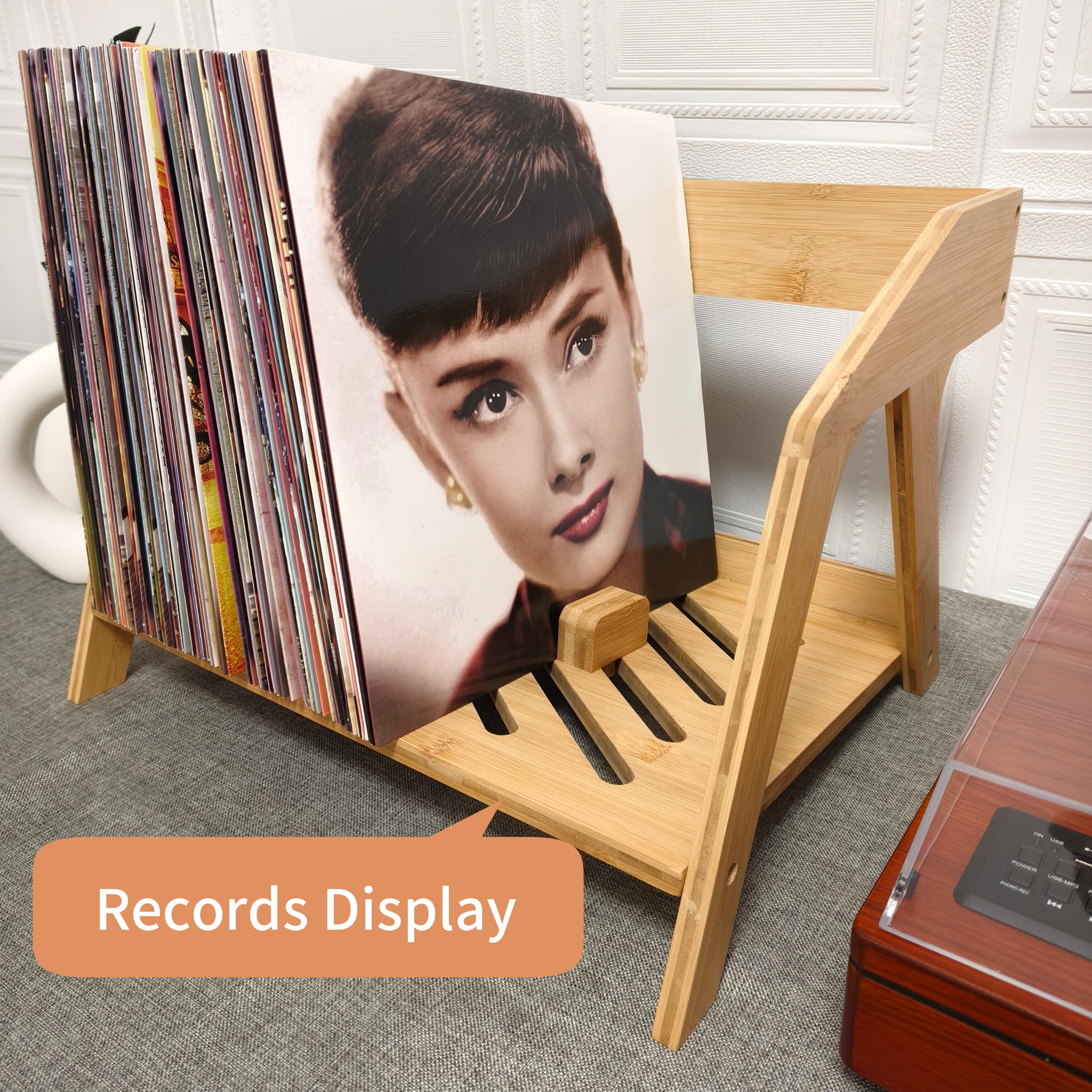 Espositore per dischi in vinile - Impilabile fino a 50 album, dischi in
