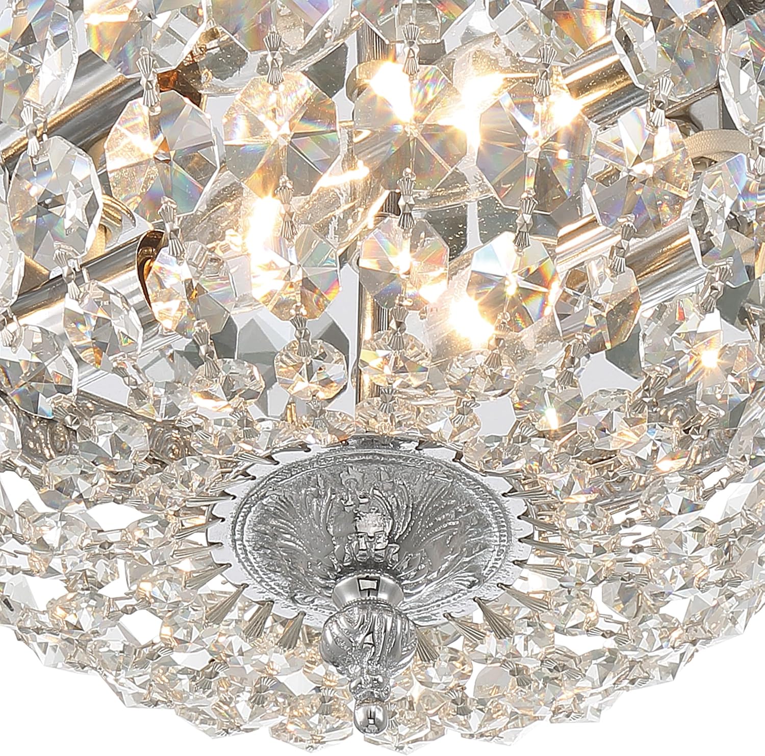 Crystorama 2 Light Clear Italian Crystal Flush Mount (Polished Chrome, 10")