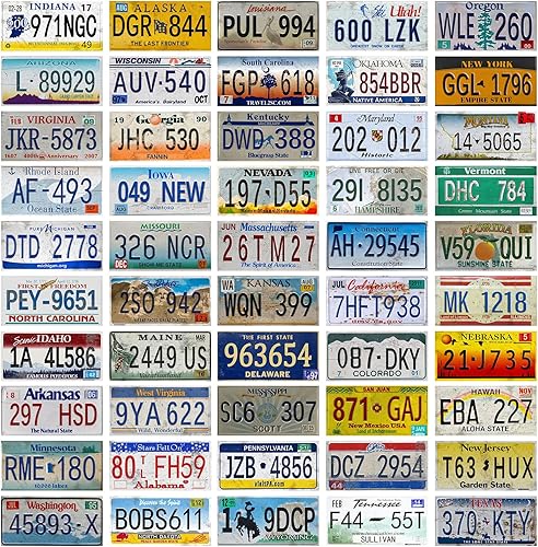 50 placas falsas vintage para automóvil, 12 x 6 pulgadas, réplica personalizada de Estados Unidos, réplica personalizada, decoración de matrícula,