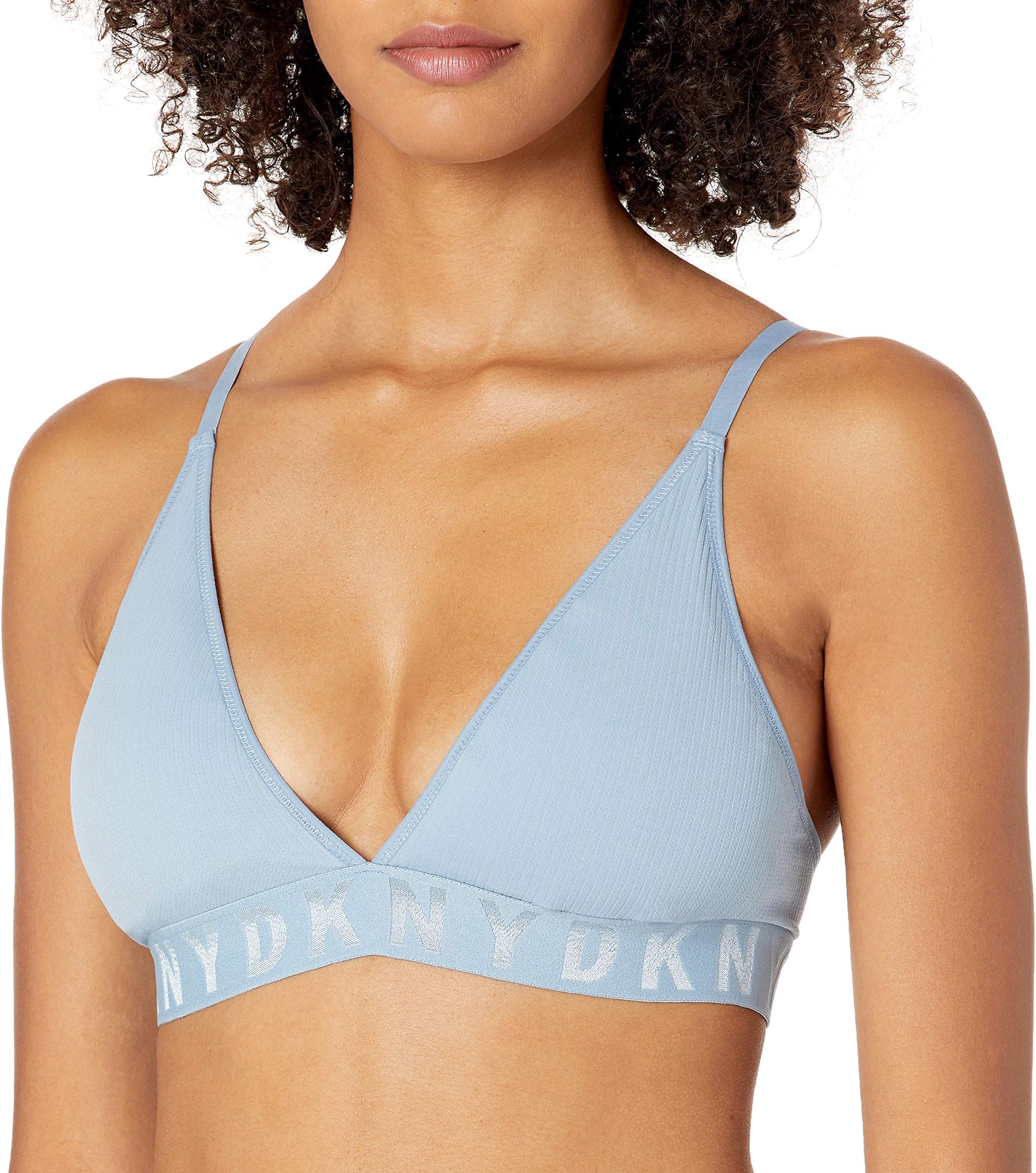 DKNYWomen's Seamless Litewear Rib Bralette, Poplin White, Medium