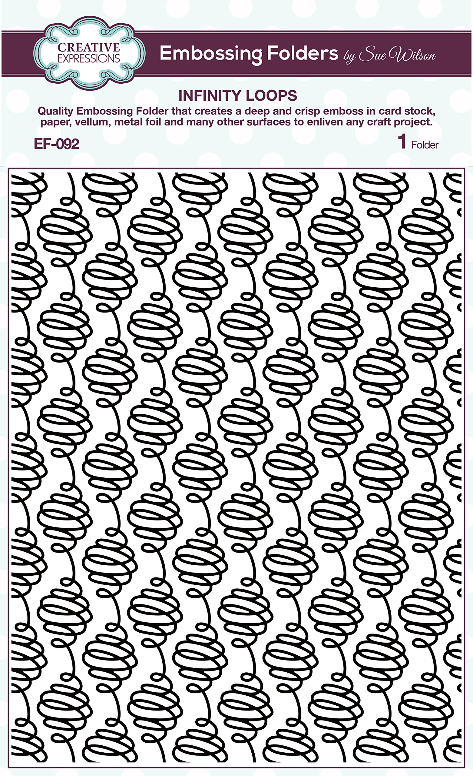 Creative Expressions Infinity Loops Embossing Folder, 18 x 13.4 x 0.4 cm