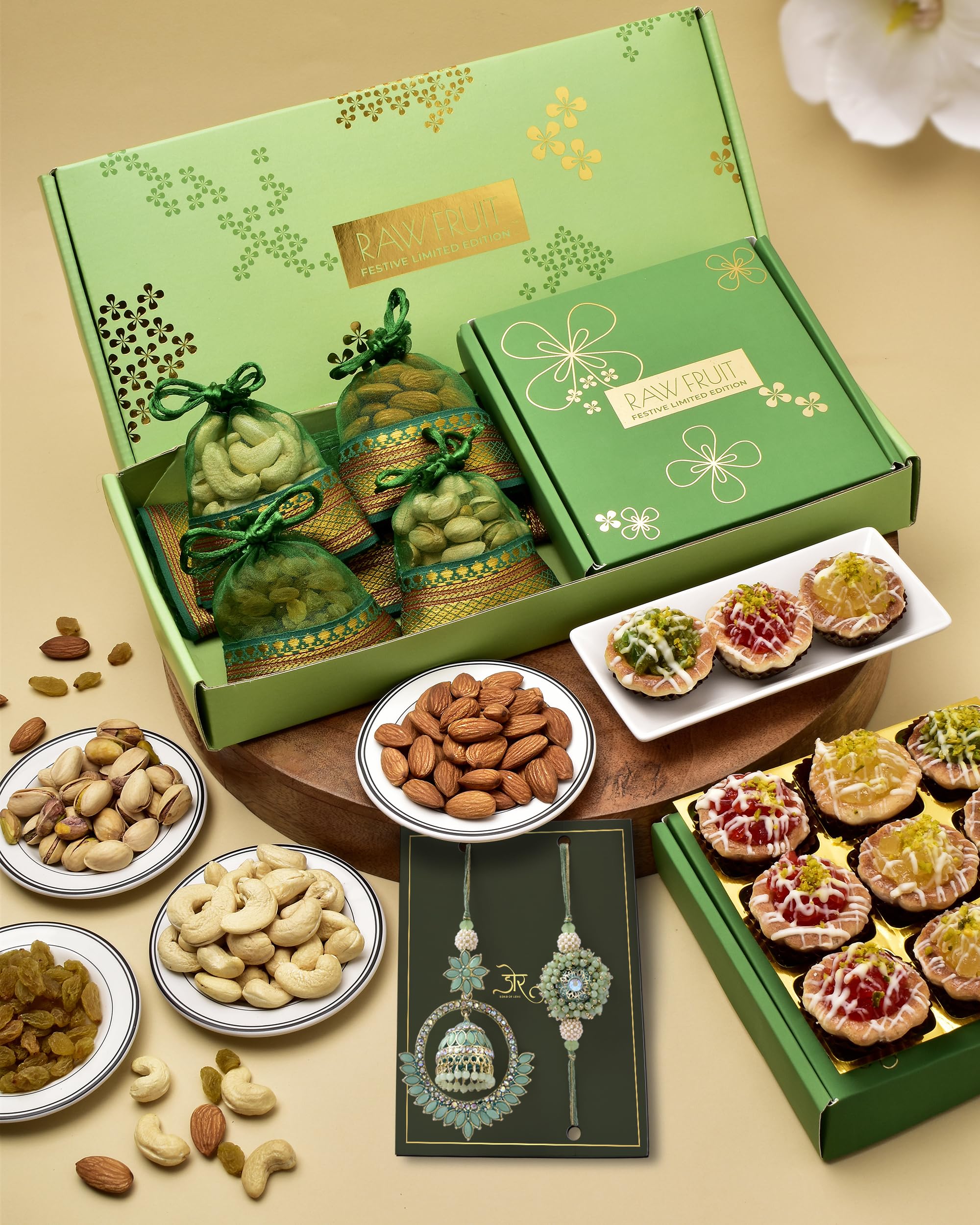 HYPERFOODS Rakhi For Brother And Bhabhi Dry Fruit Gift Pack With Premium Artisanal Fruit Tarts Bhaiya Bhabhi Rakhi Set With Sweets Rakhi Bhai Bhabhi Rakhi Set, Chocolate, 75 Gram (B0CD2HCFWK) Amazon Price History, Amazon Price Tracker