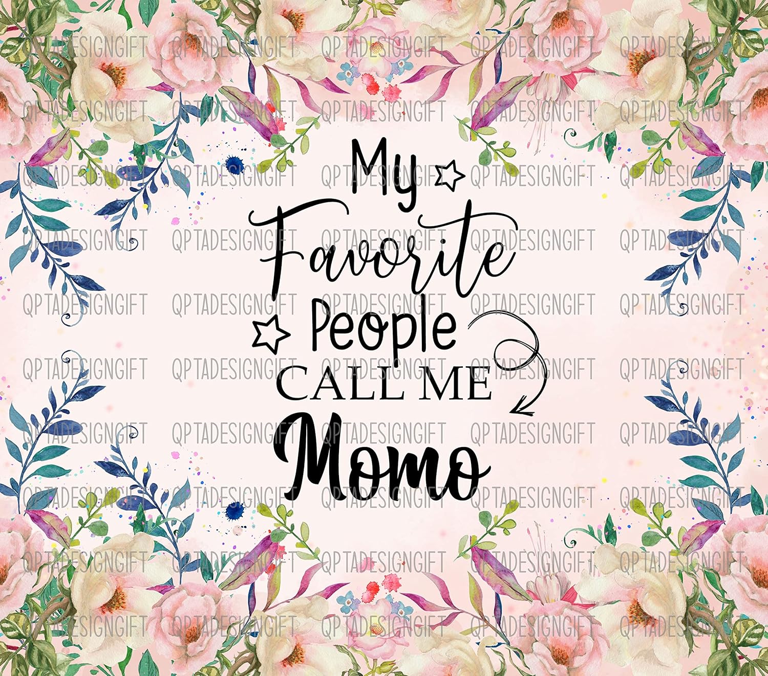 My Favorite People Call Me Momo Tumbler, Momo Skinny Tumbler 20Oz Sublimation, Cute Mother's Day Gift, Floral Momo Travel Mug - Image 2
