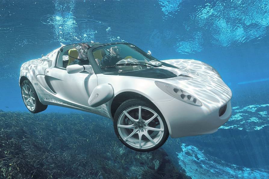 Уникальный и революционный автомобиль 2008 Rinspeed sQuba Concept - необычное водно-воздушное транспортное средство, способное погружаться под воду и мчаться по суше без ограничений 2008 Rinspeed sQuba Concept
