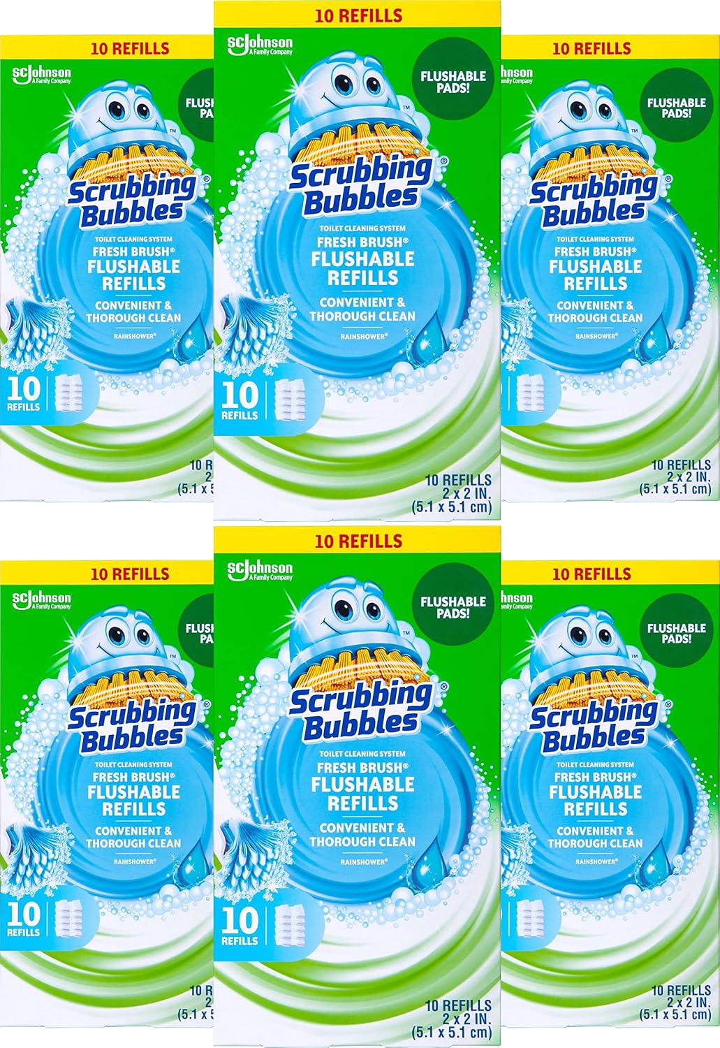 Scrubbing Bubbles Fresh Brush Flushable Toilet Bowl Cleaning Refills