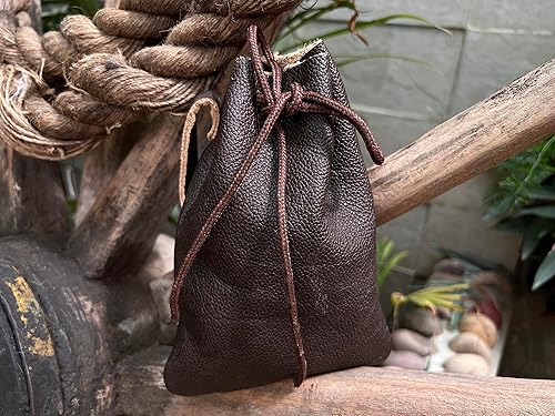 Miniatura 3 de Hulara - Bolsa de cuero genuino de vaca con cordón, bolsa de almacenamiento de munición de escopeta para rifle de munición de rifle, bolsa de