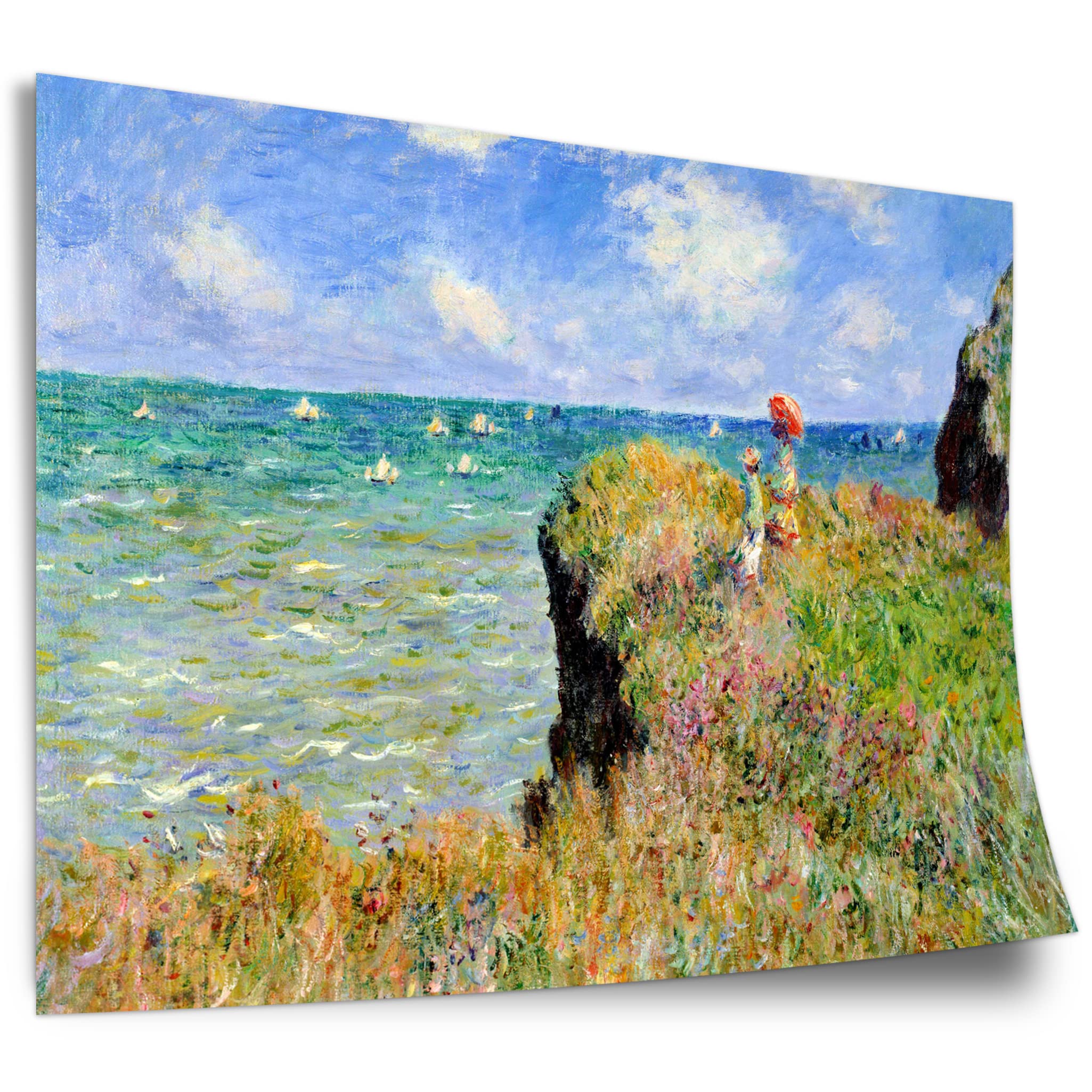 Printistico Claude Monet Cotton Poster: Cliff Walk Near Pourville, Unframed Art Print, Mural - A4, A3, A2, A1, A0, Xxl - Living Room, Bedroom, Kitchen, Decoration