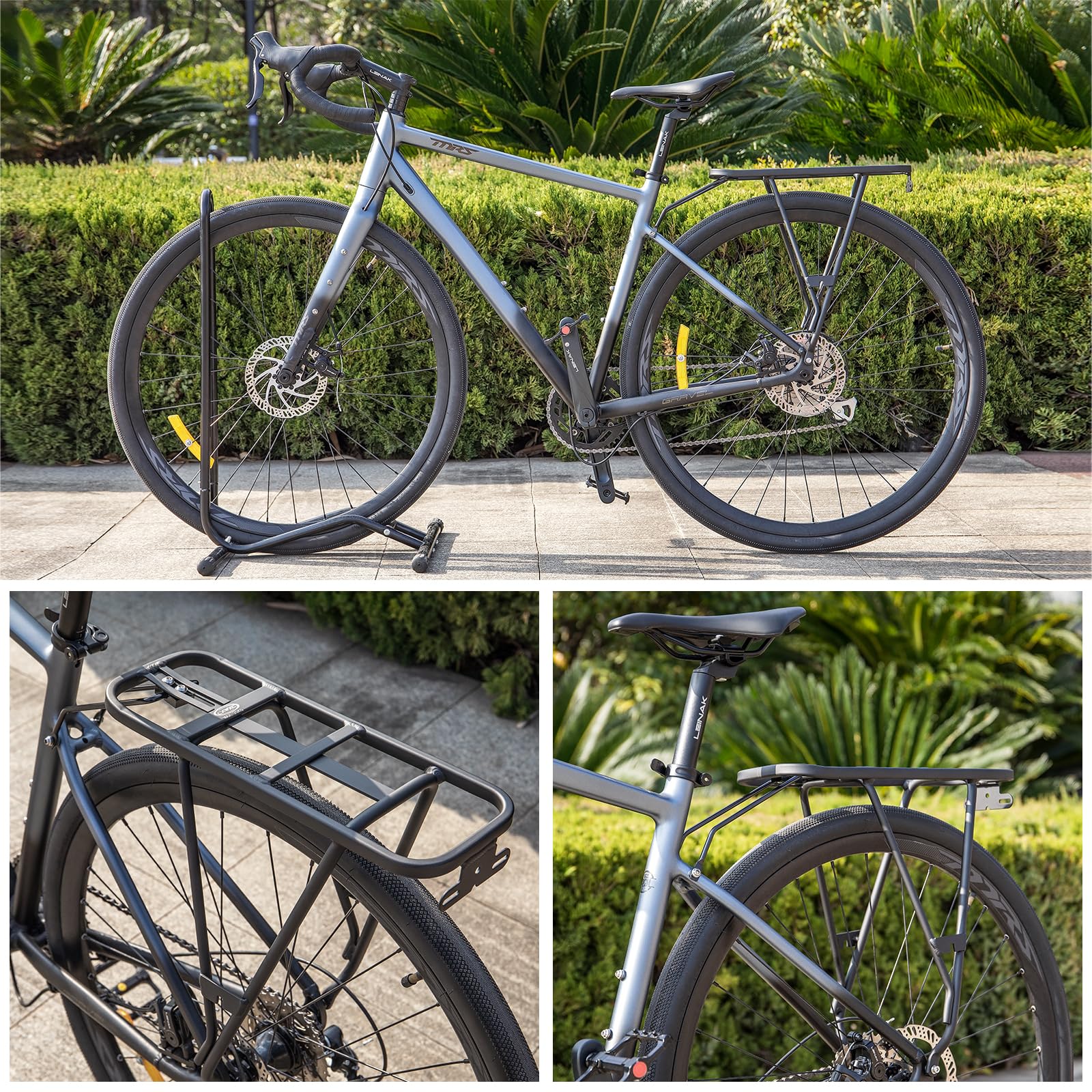CXWXC Soporte Trasero Bicicleta, Portaequipaje 66lbs para Freno Disco/Sin Disco, Cuadros 26-27,5/29 Pulgadas