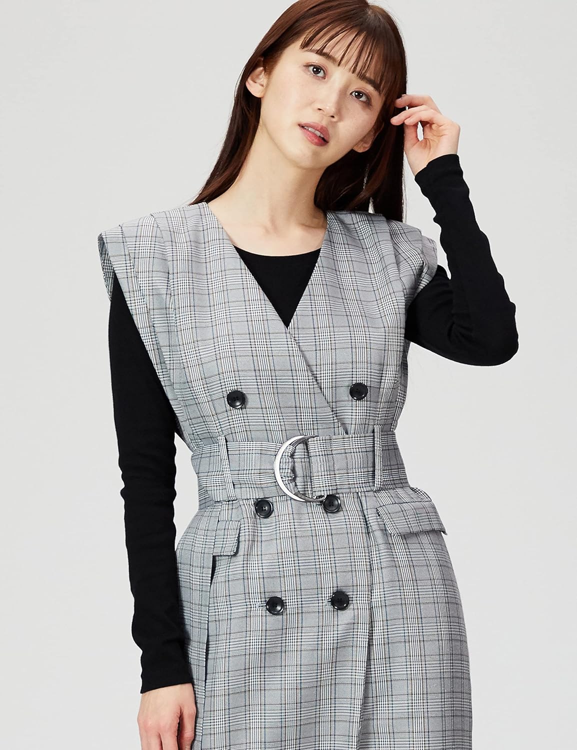 Amazon.co.jp: [リリーブラウン] ベルトつきstitchワンピース