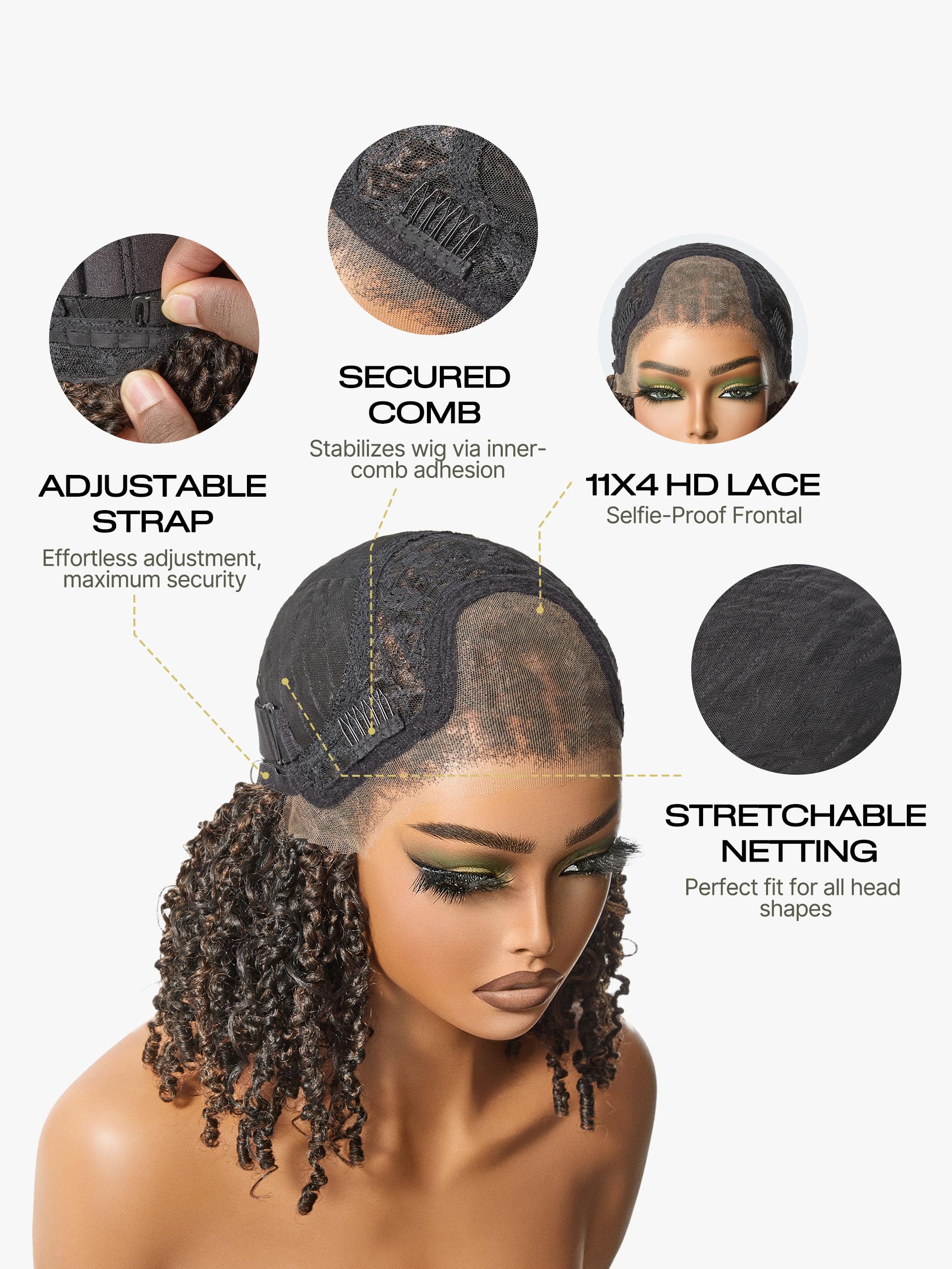 Frodio Curly Wig - Pre-Styled Ready-to-Wear Wig for Women