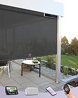 Vista 15 de Graywind Persianas motorizadas para exterior de patio, compatibles con Alexa y Google, persianas enrollables eléctricas con energía solar