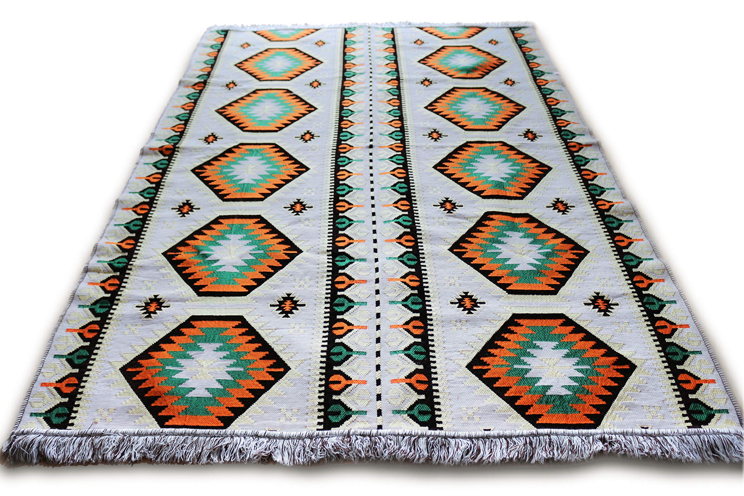 Tapis oriental 200 x 135 cm Kilim authentique pour sol de salon