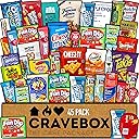CRAVEBOX Snacks Box Variety Pack Care Package (45 Count) Valentines Treats Gift Basket Adults Kids Grandkids Guys Girls Women Men Boyfriend Birthday Cookies Chips College Student Office School