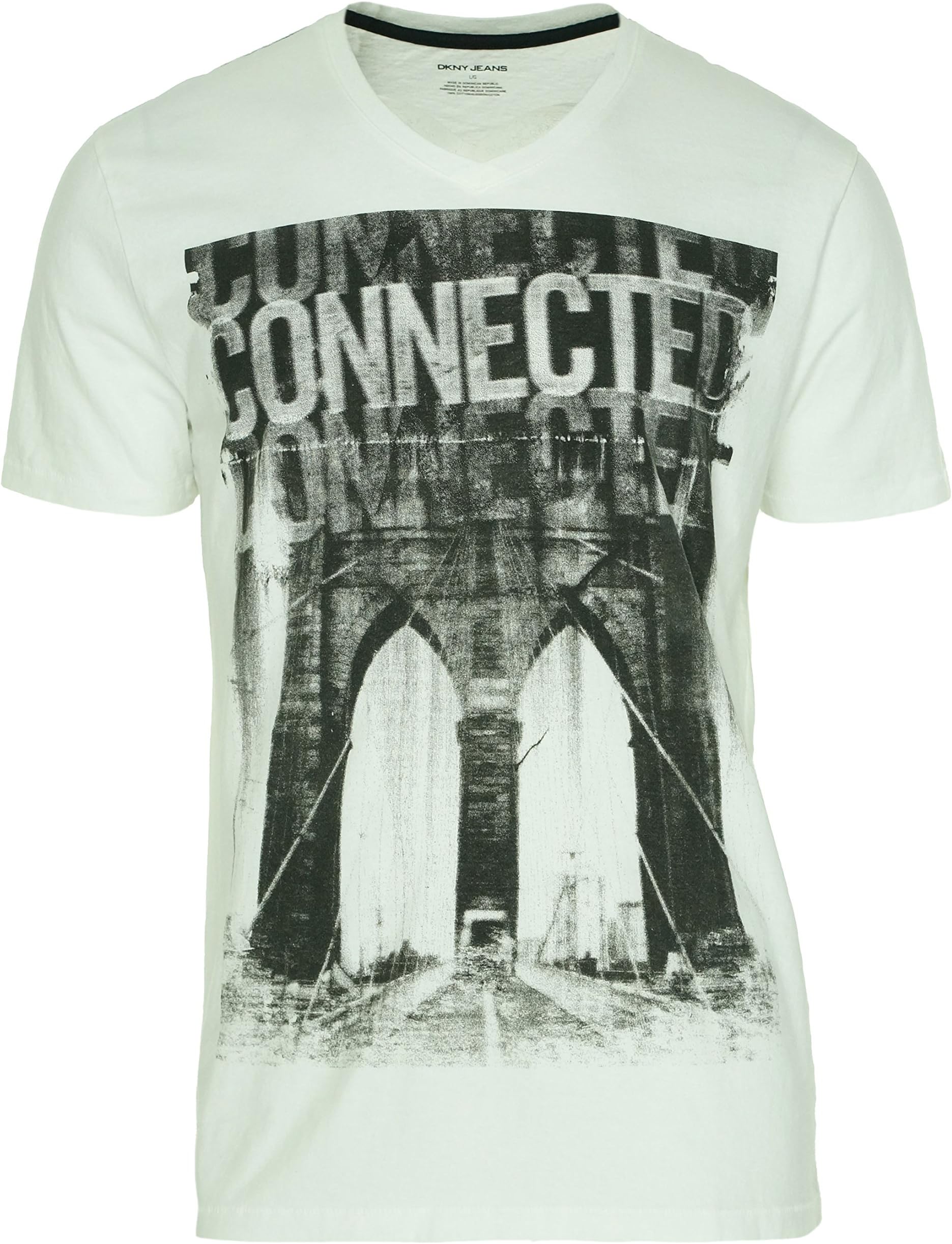 DKNY Jeans Men's Short Connected V-Neck Tee