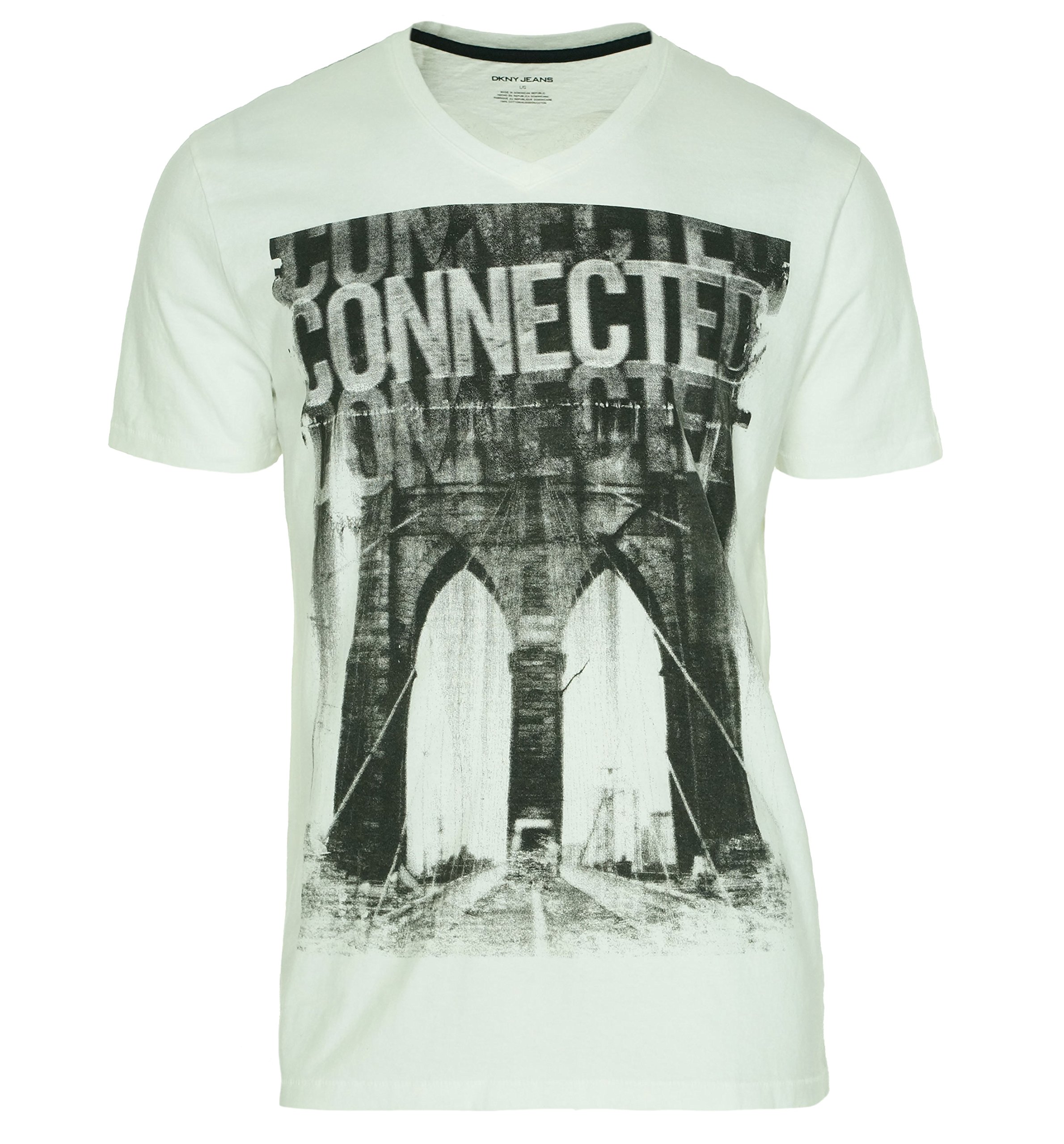 DKNY Jeans Men's Short Connected V-Neck Tee
