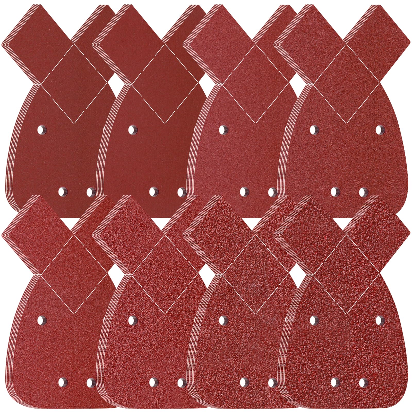 Papier De Verre, 60 Feuilles Papier Poncer Triangulaire Abrasives Pour