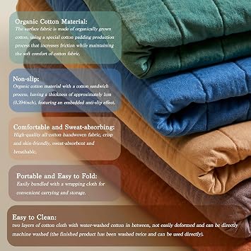 Organic Cotton Plant-dyeing Yoga Mat - Non Slip -Eco-Friendly -Hand-Woven Foldable Yoga Rug Provides Excellent Comfort, Traction & Support - Travel Extra Thick Yoga Mats for Indoor & Outdoor Use - Oversized 73.2x27.5 Inches,0.39 Inches thick.