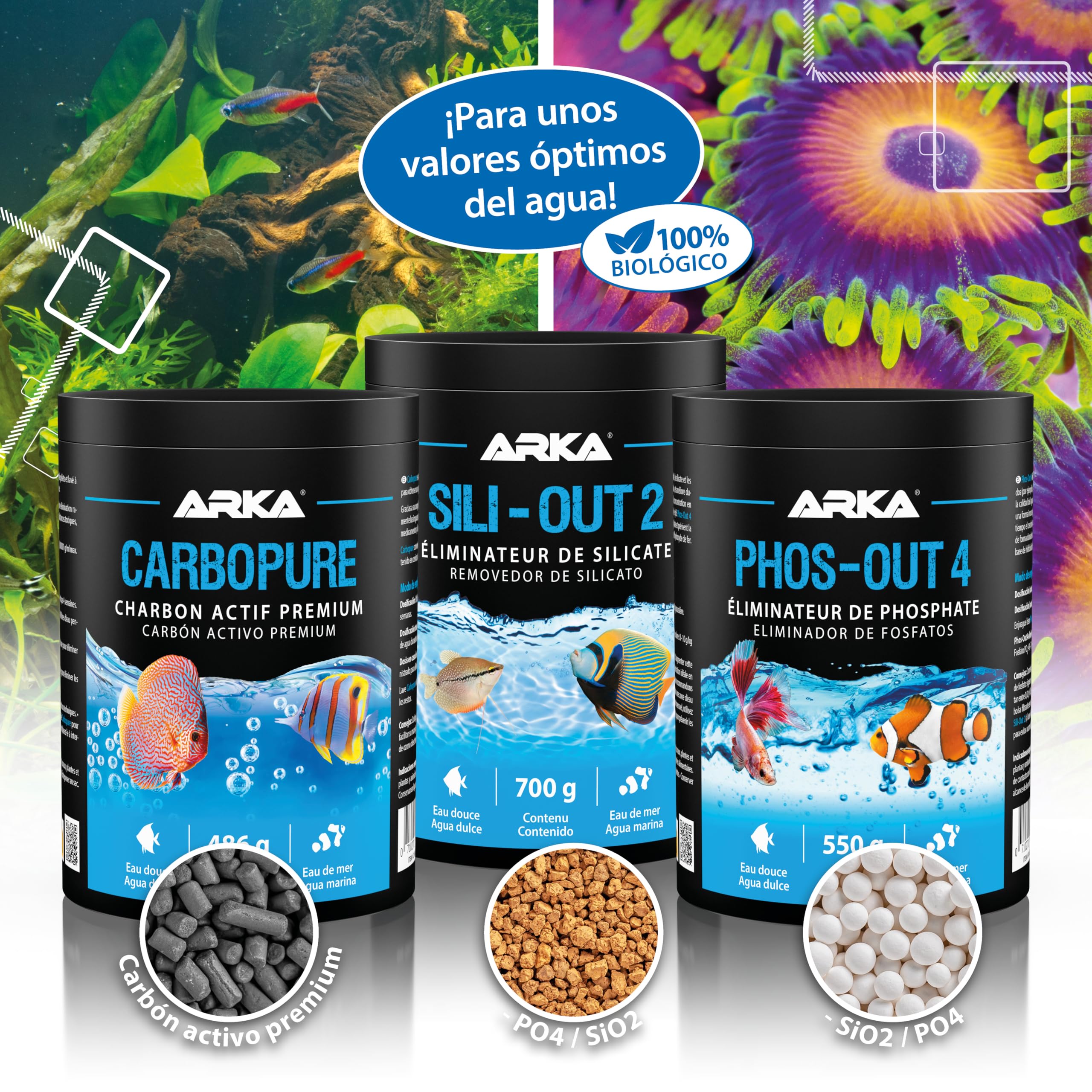 Carbón Activo Acuario – ARKA Carbopure 1000 ml / 486 g – Elimina turbidez, restos de medicamentos y colorantes – Agua Clara en Horas – Dulce y Marino – Lavado ácido y Activado al Vapor — view 7