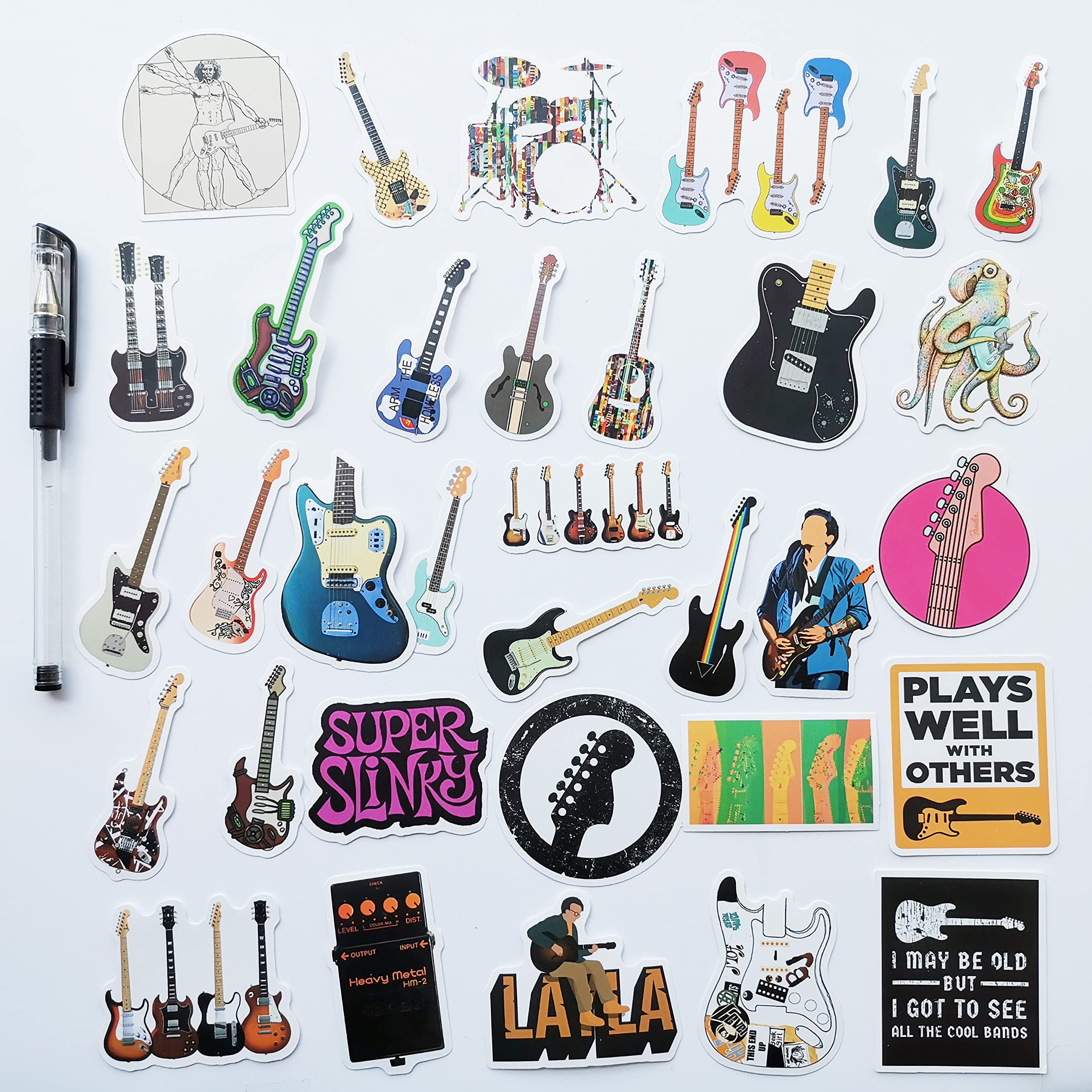 Amazon.co.jp: JOLUCE ギターステッカー ギターシール ミュージック