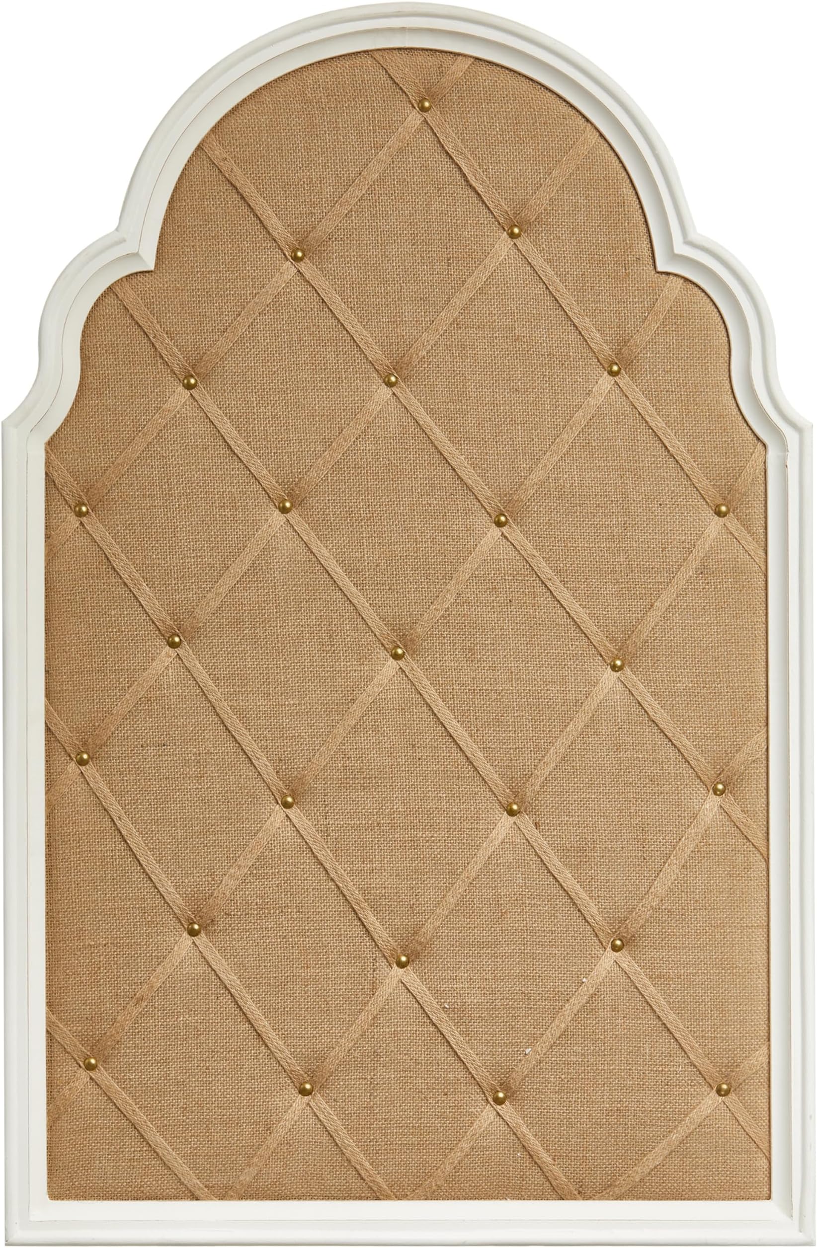 SOFE Arched Bulletin Board 36 X 24 Inches White Framed Linen Large Bulletin Board
