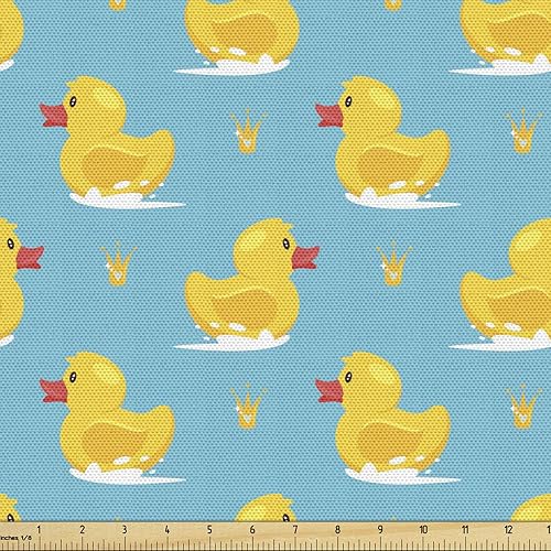 Vista 157 de Ambesonne - Tela multicolor con estampado digital por yarda Aqua Multicolor