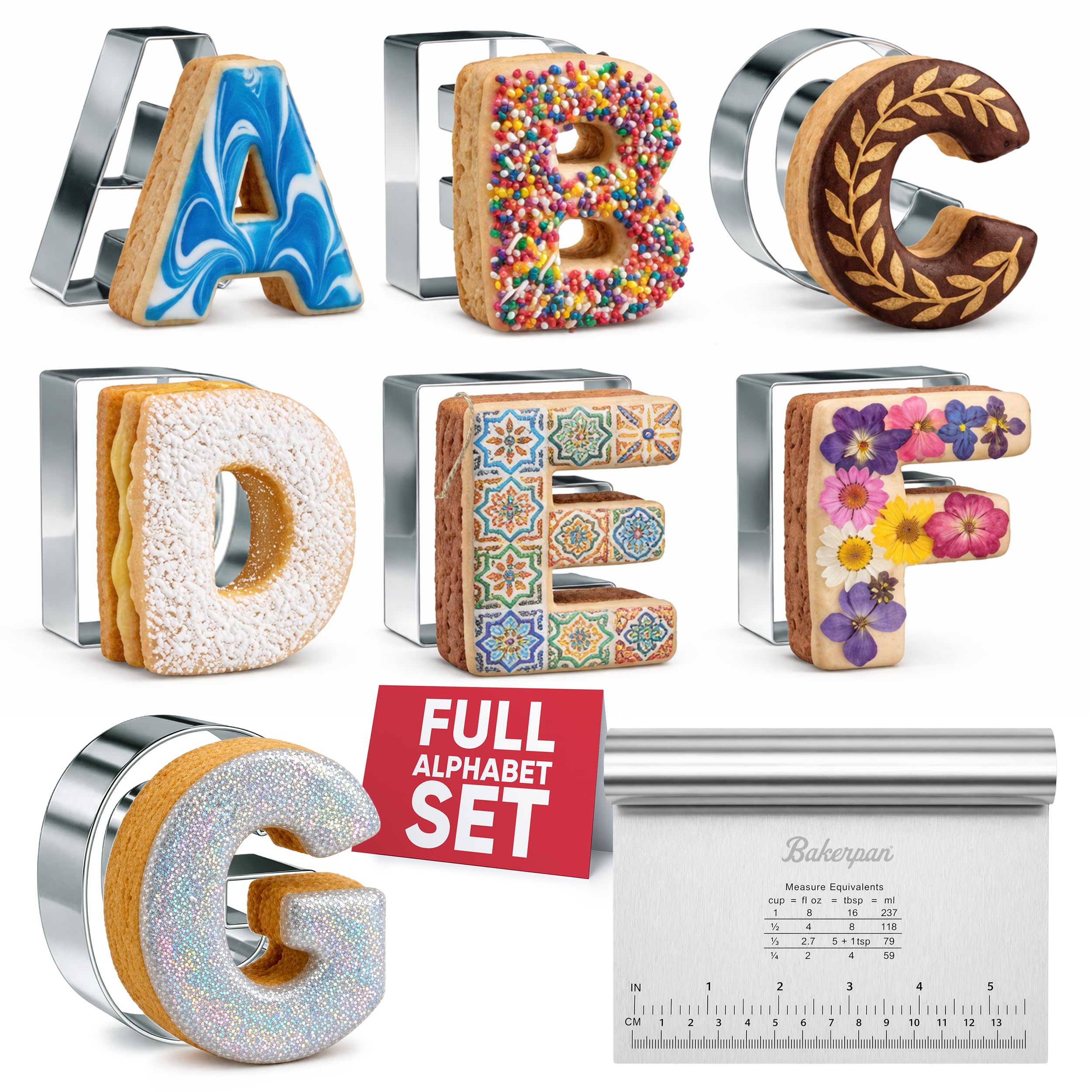 Bakerpan 3.5 Inch Alphabet Cookie Cutters