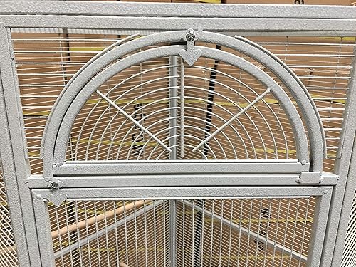 Miniatura 8 de Jaula de loro para pájaros de esquina extra grande de 64 pulgadas para cacatúas, periquitos, periquitos, loro, con faldas de semillas de metal,