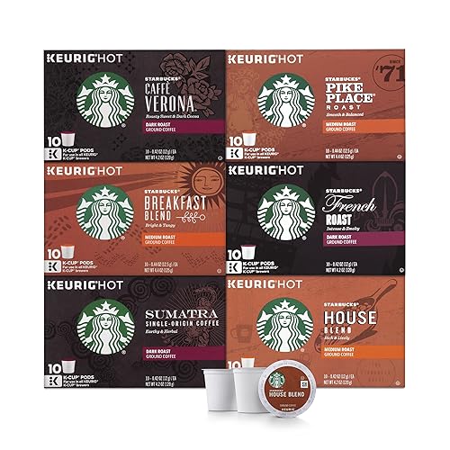 Miniatura 2 de Starbucks Cápsulas de café K-Cup Black Coffee - Paquete variado para cafeteras Keurig, 6 cajas (60 cápsulas en total) y cápsulas de café K-Cup