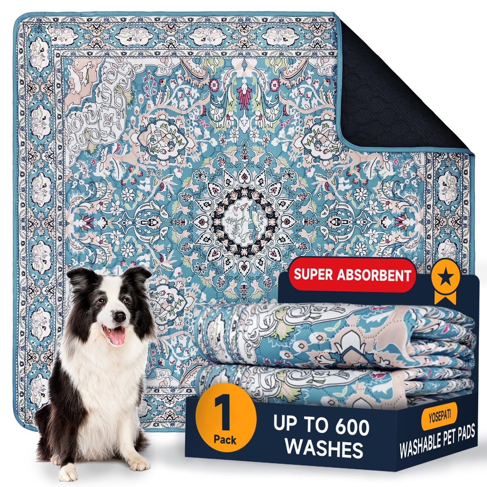 Tappetini lavabili per cani, tappetini per cuccioli con feromoni,182x182cm | Tappetino assorbente per cuccioli aggiornato 2026, impermeabile e antiscivolo, ad assorbimento rapido a prova di perdite