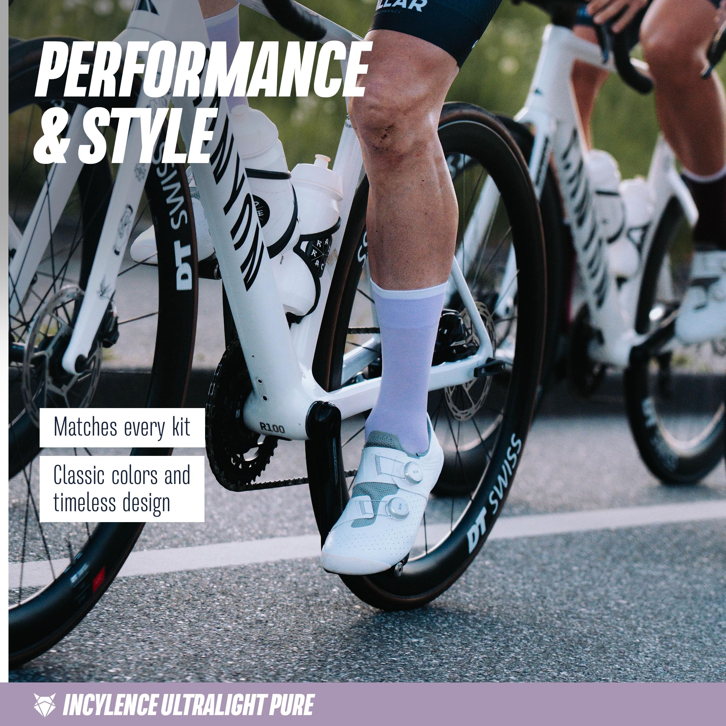 INCYLENCE Rennrad Socken Damen - Ultradünne Fahrradsocken mit leichter Kompression, Atmungsaktiv und glatter Zehennaht für Cycling, 1 Paar