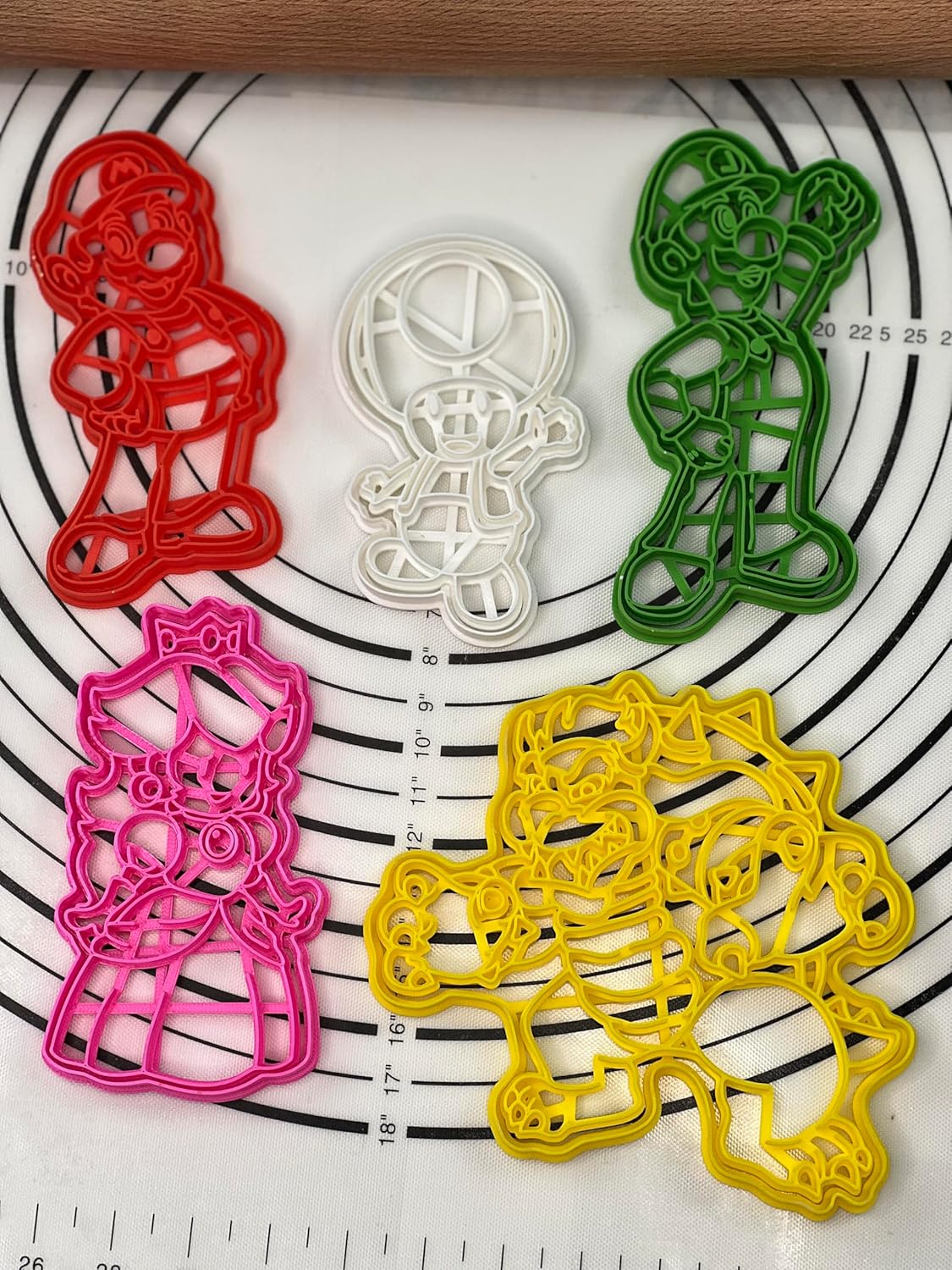 The Mario and His Friends Set of 5 Cookie Cutters Produced by 3D Kitchen Art