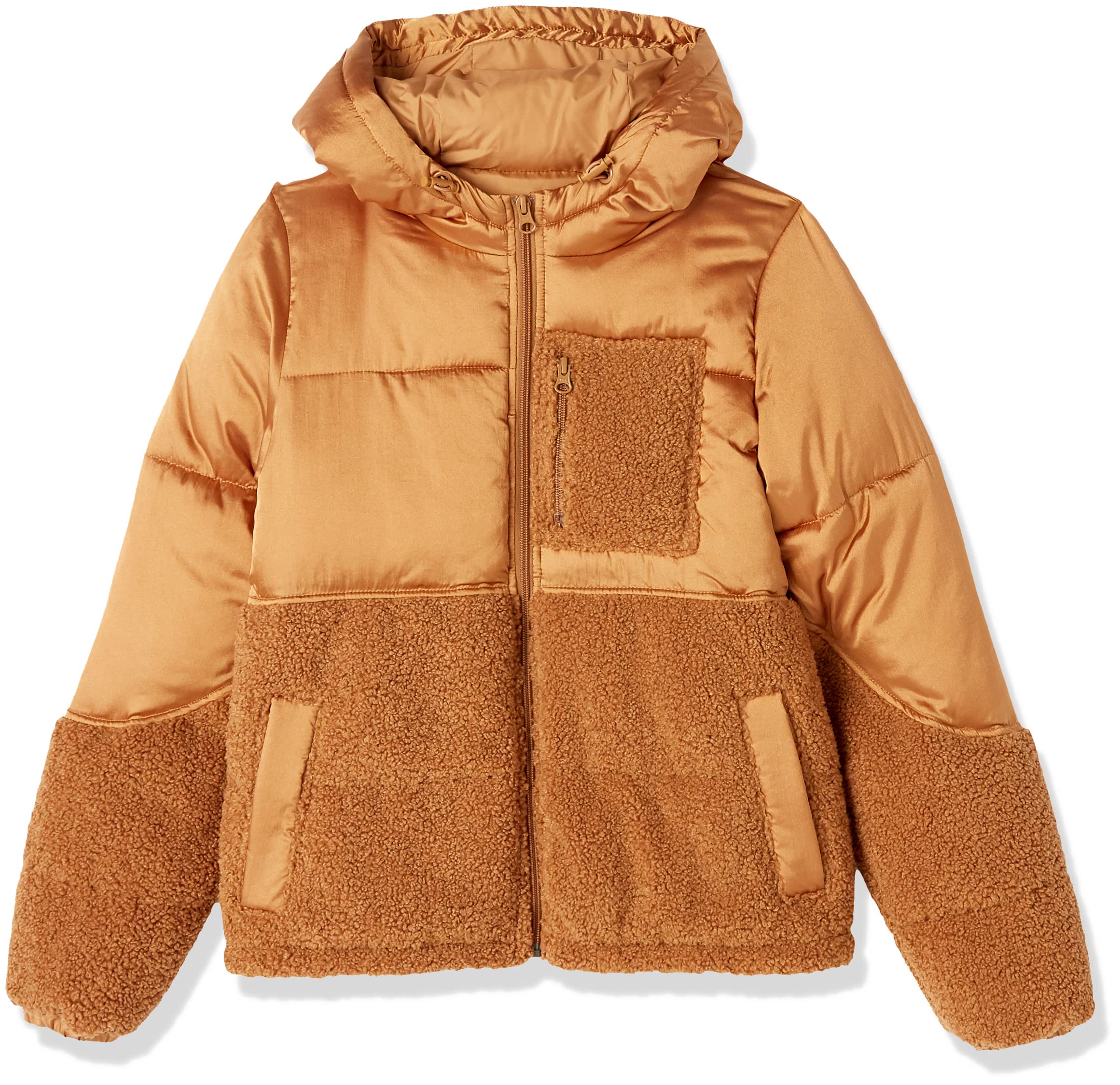 Amazon Essentials Femme Doudoune à Capuche en Polaire Sherpa Entièrement Zippée