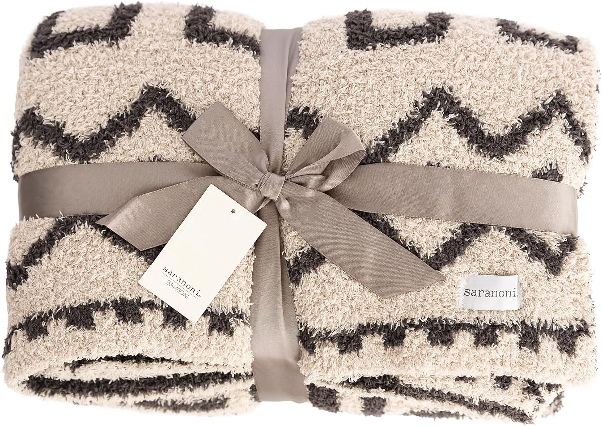 Saranoni Bamboo Receiving Blanket Mudcloth Baby - Ultra-Soft 30" x 40" | Boutique quality baby blanket featuring soft bamboo fabric and a versatile 30 x 40 inch size for everyday use.